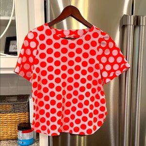 Anthropologie Maeve Polka Dot Top Size M Short sleeve Tee Shirt
